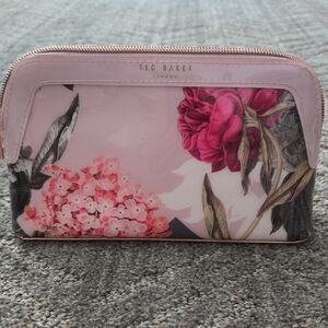 Ted Baker Pink Floral Gloss Cosmetic Pouch